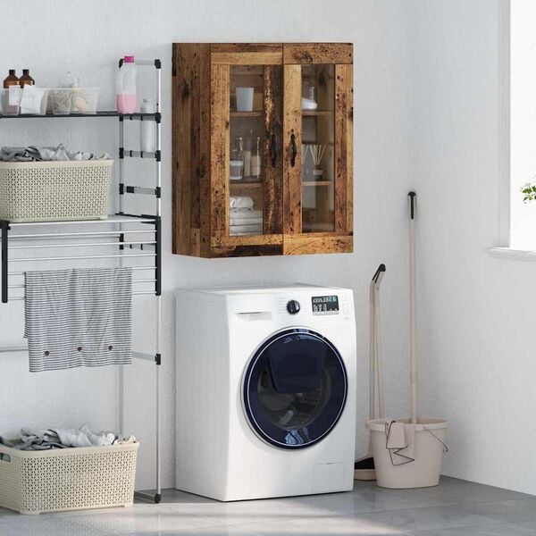 vidaXL Wall Mounted Cabinet Old Wood 69.5 x 34 x 90 cm