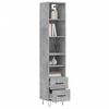 vidaXL Highboard Concrete Grey 34.5x34x180 cm Engineered Wood