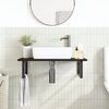 vidaXL Basin Shelf Wall Mounted Steel and Solid Wood Oak