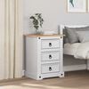 vidaXL Bedside Table with Drawer White 53 x 39 x 66 cm Solid Pine Wood