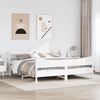 vidaXL Bed Frame with Headboard White 180x200 cm Super King Solid Wood Pine