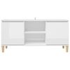 vidaXL TV Cabinet & Solid Wood Legs High Gloss White 103.5x35x50 cm