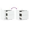 vidaXL Bedside Cabinets with LED Lights 2 pcs White Engineered Wood