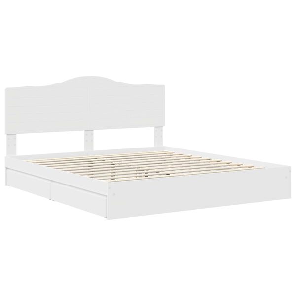 vidaXL Storage Bed with Headboard White 180 x 200 cm Engineered Wood