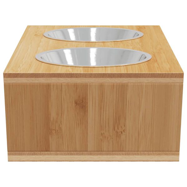 vidaXL Raised Dog Bowls 35.5x18x10.5 cm Bamboo