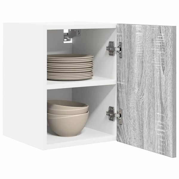 vidaXL Hanging Cabinet with Door Grey Sonoma and White 30 x 31 x 40 cm