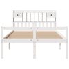 vidaXL Bookcase Bed without Mattress White 150x200 cm King Size Solid Wood Pine