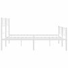 vidaXL Metal Bed Frame without Mattress with Footboard White 120x200cm