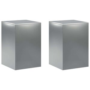 vidaXL Plant Stand 2 pcs Silver 40 x 40 x 60 cm Stainless Steel