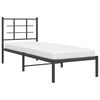 vidaXL Metal Bed Frame without Mattress with Headboard Black 75x190cm