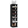 vidaXL Shoe Cabinet Black 27.5x27x102 cm Engineered Wood