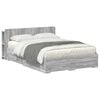vidaXL Bed Frame with Storage Grey Sonoma 140 x 200 cm Engineered Wood