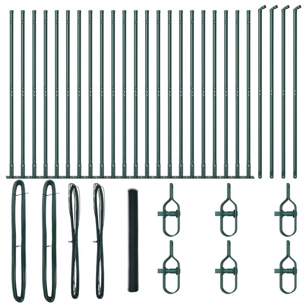 vidaXL Fence Post Green 50 x 1.6 m (25 mm mesh) Steel and PVC