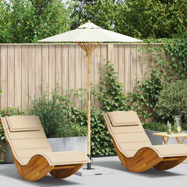 vidaXL Garden Parasol Cream White &Oslash; 150 x 210 cm Bamboo