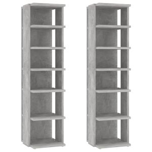 vidaXL Shoe Cabinets 2 pcs Concrete Grey 27.5x27x102 cm