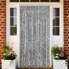 vidaXL Fly Curtain Grey and Black and White 90x200 cm Chenille