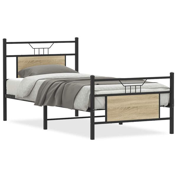 vidaXL Bed Frame without Mattress Sonoma Oak 80x200 cm Engineered Wood