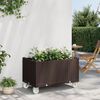 vidaXL Garden Planter with Wheels Brown 80x50x54 cm PP