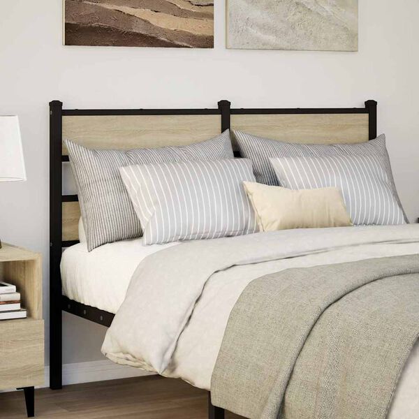 vidaXL Replace Headboard Sonoma Oak 120 cm Iron and Engineered Wood