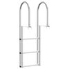 vidaXL 3-Step Dock Ladder Silver 45 x 11.5 x 134 cm Aluminum
