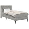 vidaXL Bed Frame with Mattress Light Grey 90 x 190 cm Velvet