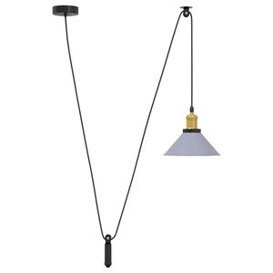 vidaXL Pendant Lamp Height Adjustable E27 Gloss Grey &Oslash; 22 cm Metal
