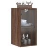 vidaXL Wall Cabinet with Glass Doors Brown Oak 35x37x68.5 cm