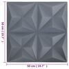 vidaXL 3D Wall Panels 24 pcs 50x50 cm Origami Grey 6 m&sup2;