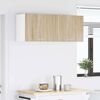vidaXL Hanging Cabinet with Door Sonoma Oak and White 50 x 31 x 40 cm
