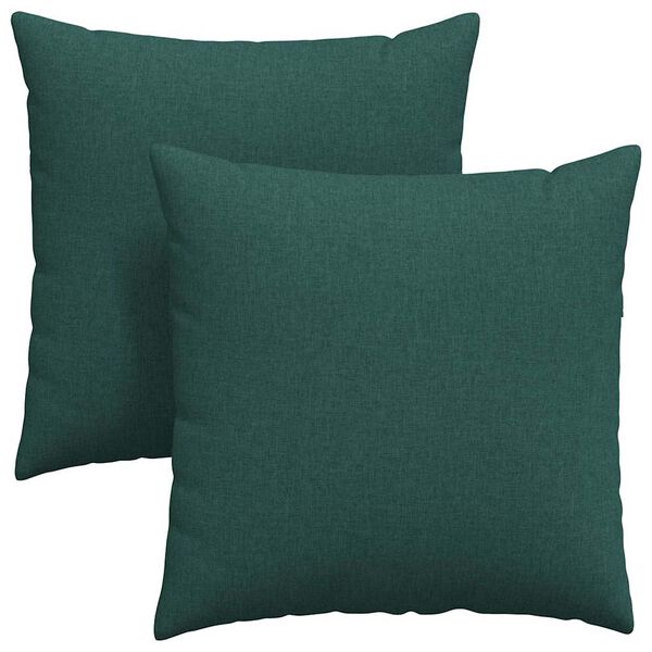 vidaXL Sofa Pillows 2 pcs Dark Green 80 x 80 cm Fabric