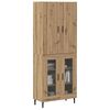 vidaXL Highboard 2 pcs Old Wood Engineered Wood and Glass