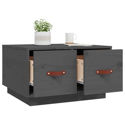 vidaXL Coffee Table Grey 60x53x35 cm Solid Wood Pine