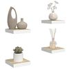 vidaXL Floating Wall Shelves 4 pcs Oak and White 23x23.5x3.8 cm MDF