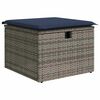 vidaXL Garden Stool Grey 55 x 55 x 37cm Poly Rattan