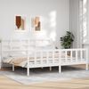 vidaXL Bed Frame without Mattress White Super King Size Solid Wood Pine