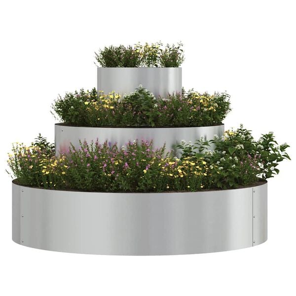 vidaXL Garden Planter Silver 90 x 90 x 20 cm Galvanised Steel