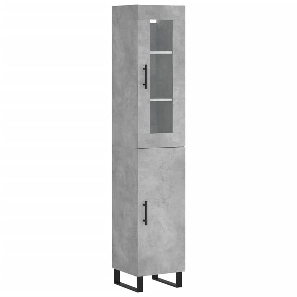 vidaXL Highboard Concrete Grey 34.5x34x180 cm Engineered Wood