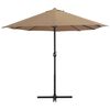 vidaXL Garden Parasol with Aluminium Pole 460x270 cm Taupe