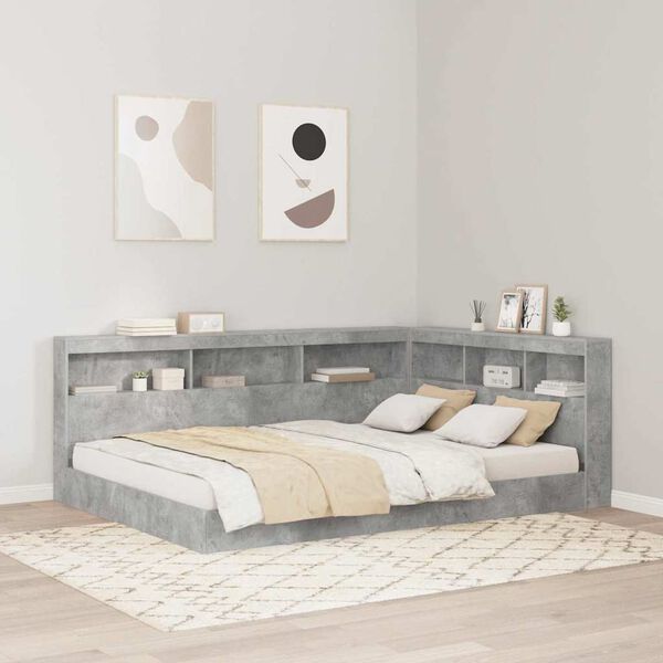 vidaXL Storage Headboard Concrete Grey 135 cm Engineered Wood