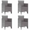 vidaXL Garden Chair 4 pcs Light Grey Polypropylene
