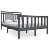 vidaXL Bed Frame without Mattress Grey Double Solid Wood