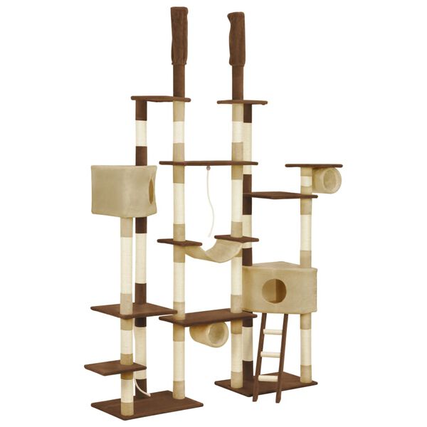 vidaXL Cat Tree with Sisal Scratching Posts Brown 234 cm