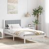 vidaXL Bed Frame with Upholstered Headboard Light Grey 90 x 200 cm