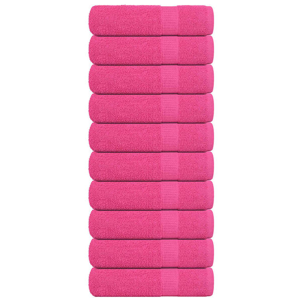vidaXL Shower Towels "FROGN" 10 pcs Pink 70x140 cm 360 gsm