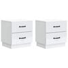 vidaXL Bedside Cabinet 2 pcs White 43 x 34.5 x 44.5 cm Engineered Wood