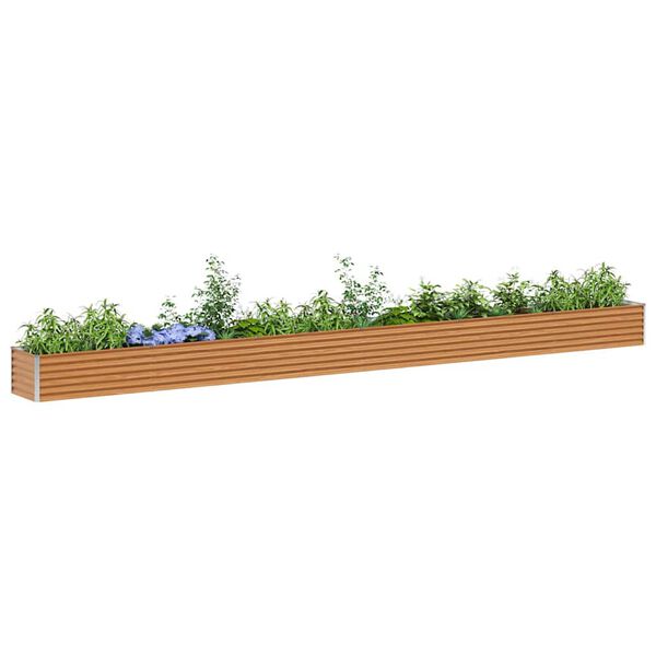 vidaXL Garden Raised Bed Light Brown 582 x 50 x 36 cm Galvanised Steel