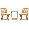 vidaXL 3 Piece Folding Garden Dining Set Solid Wood Acacia