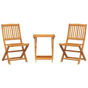 vidaXL 3 Piece Folding Garden Dining Set Solid Wood Acacia