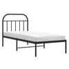 vidaXL Metal Bed Frame without Mattress with Headboard Black 90x200cm