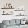 vidaXL Floating Wall Shelves 4 pcs Grey 120x23.5x3.8 cm MDF